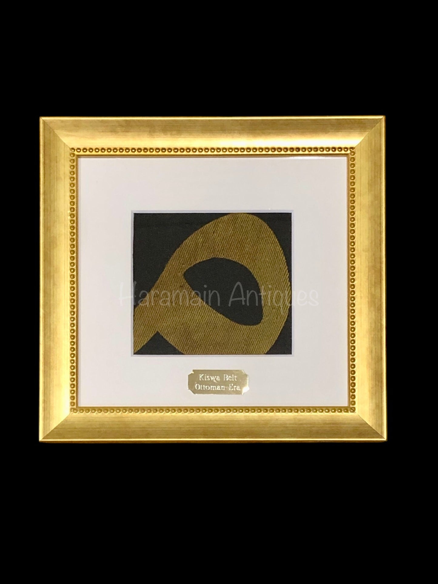 An Original Authentic Used Silk Ottoman Kiswa Fragment From The Kabah Belt